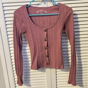 Aeropostale Long Sleeve Shirt Size Medium Mauve / Purple Color